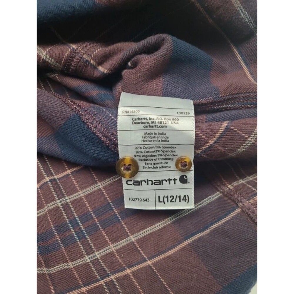 Carhartt Flannel Button Up shirt Women's - Picture 7 of 14
